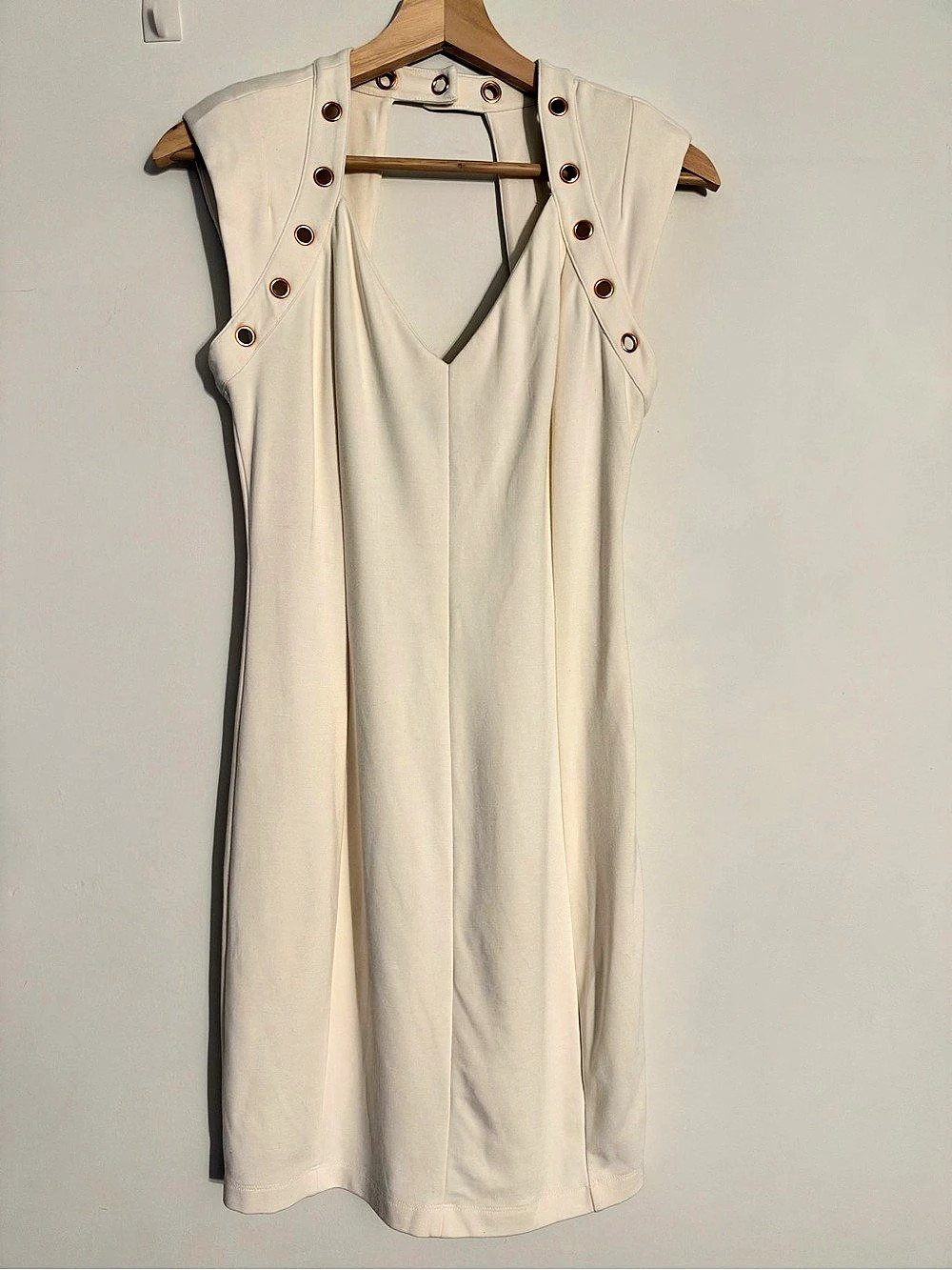 Armani Exchange A-Spring-2013 Maxi Dress Gold-Tone Grommets Medium